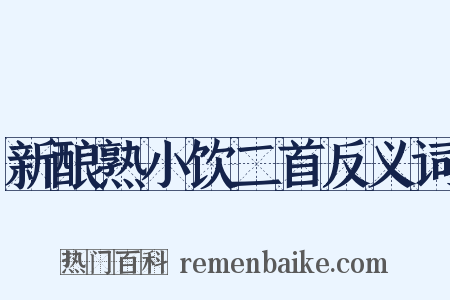 新酿熟小饮二首反义词是什么意思的图片